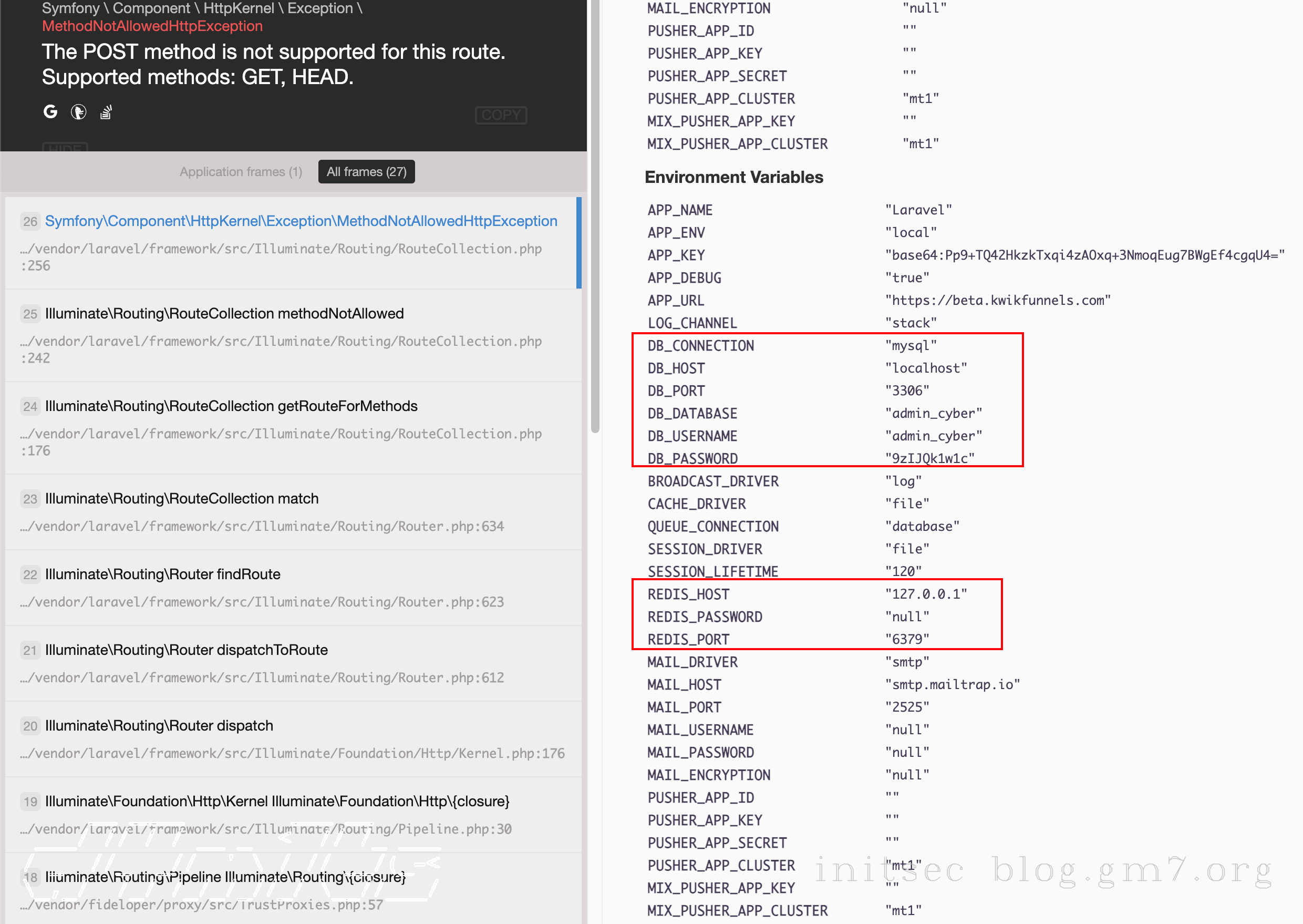 laravel debug